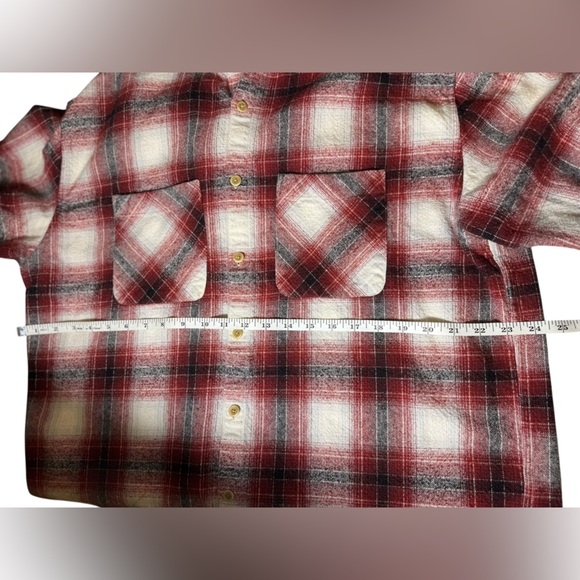Abercrombie & Fitch Plaid Flannel Oversized Shirt Button Up Top Shirt Jacket M - Picture 13 of 17